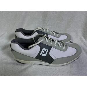FootJoy FJ Greenjoys SPIKELESS Men's Sz 10 Golf Shoes 45332 White Grey Leather
